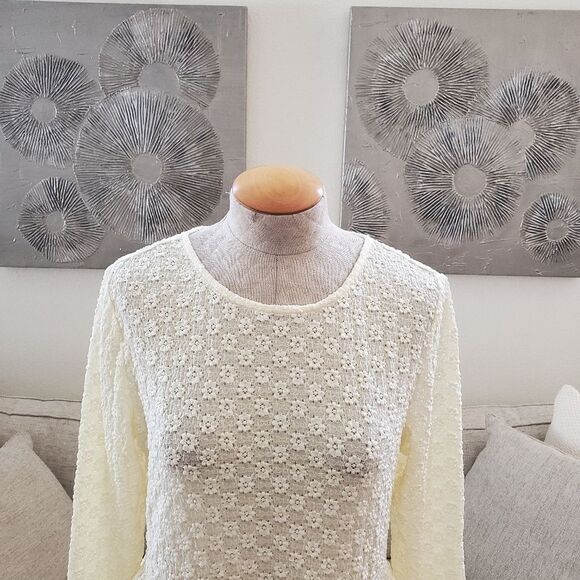 NEW! Rebecca Taylor Peplum Hem Long Sleeve Blouse - size XL in Vanilla - Picture 6 of 15